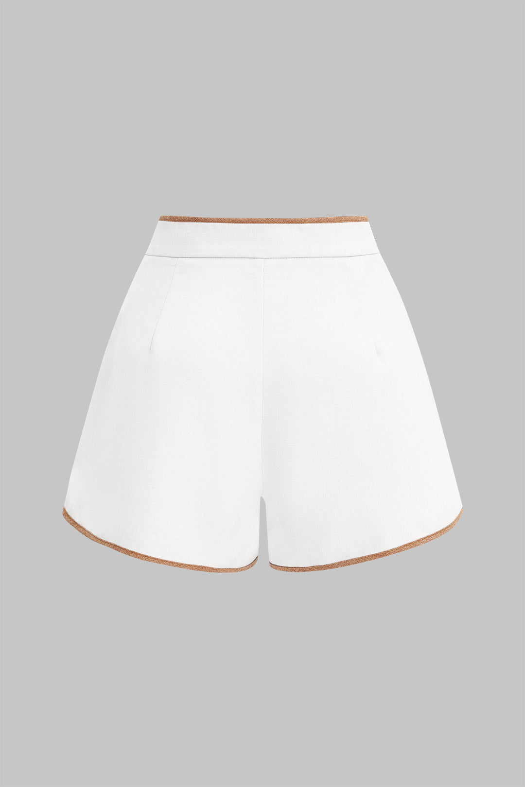 "Contrast Binding High Waist Shorts"