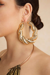 "Alloy Twist Retro Earrings"