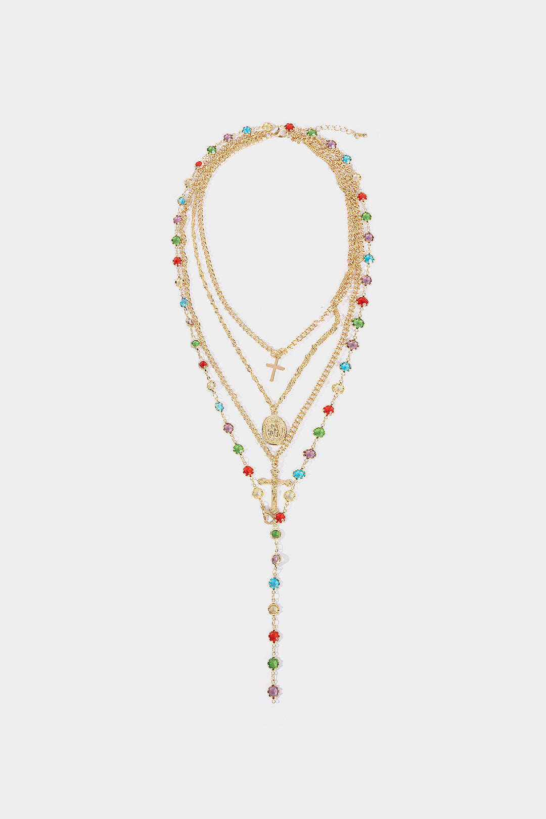 "Alloy Colorful Crystal Necklace"