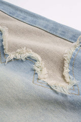 "Button Pocket Wide Leg Jeans"
