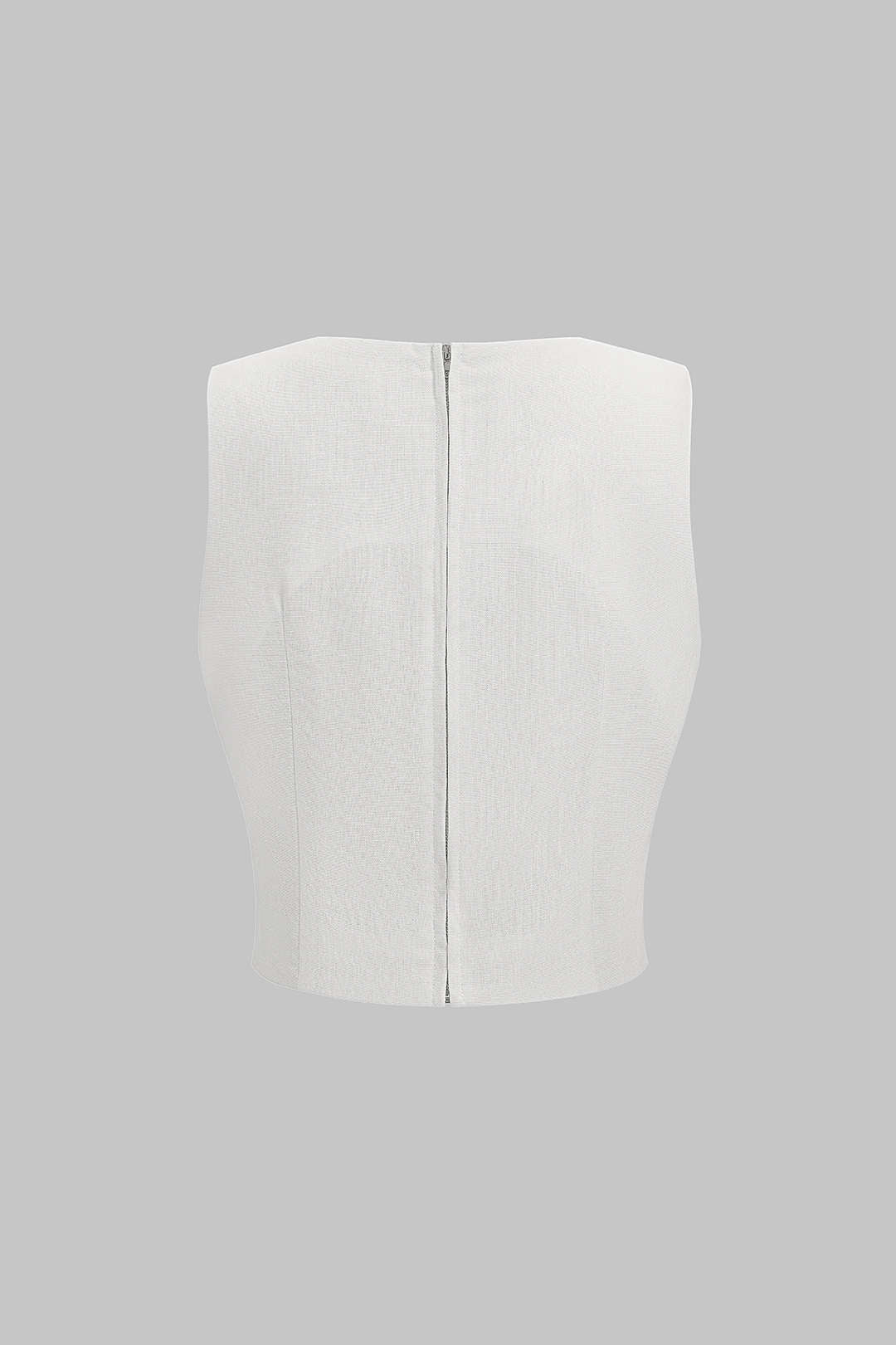 "Cut Out Asymmetrical Zipper Tank Top"
