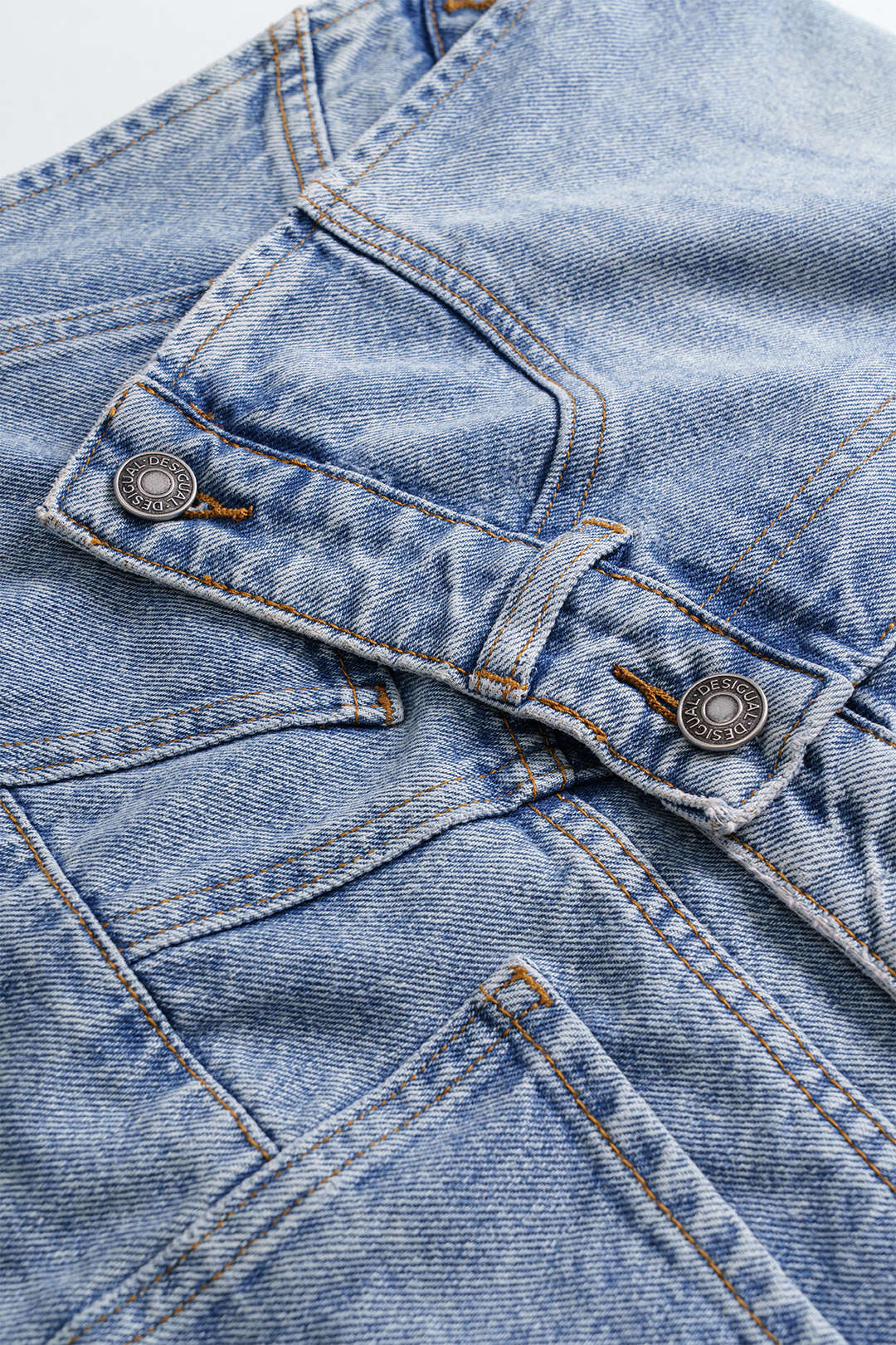 "Denim Asymmetrical Design Skirt"