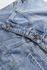 "Denim Asymmetrical Design Skirt"