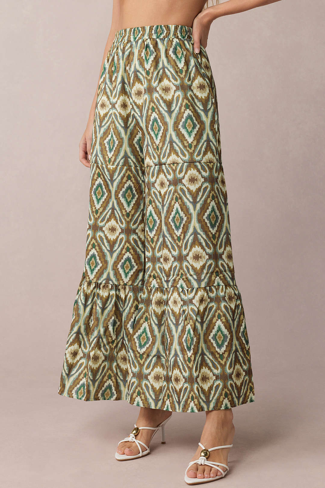 "Bohemian Print High Waist Wide Leg Pants"