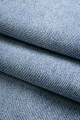 "Denim Metallic Buckle Wide Leg Jeans"