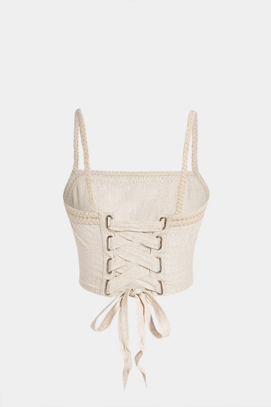 "Braided Patchwork Tie Back Cami Top"