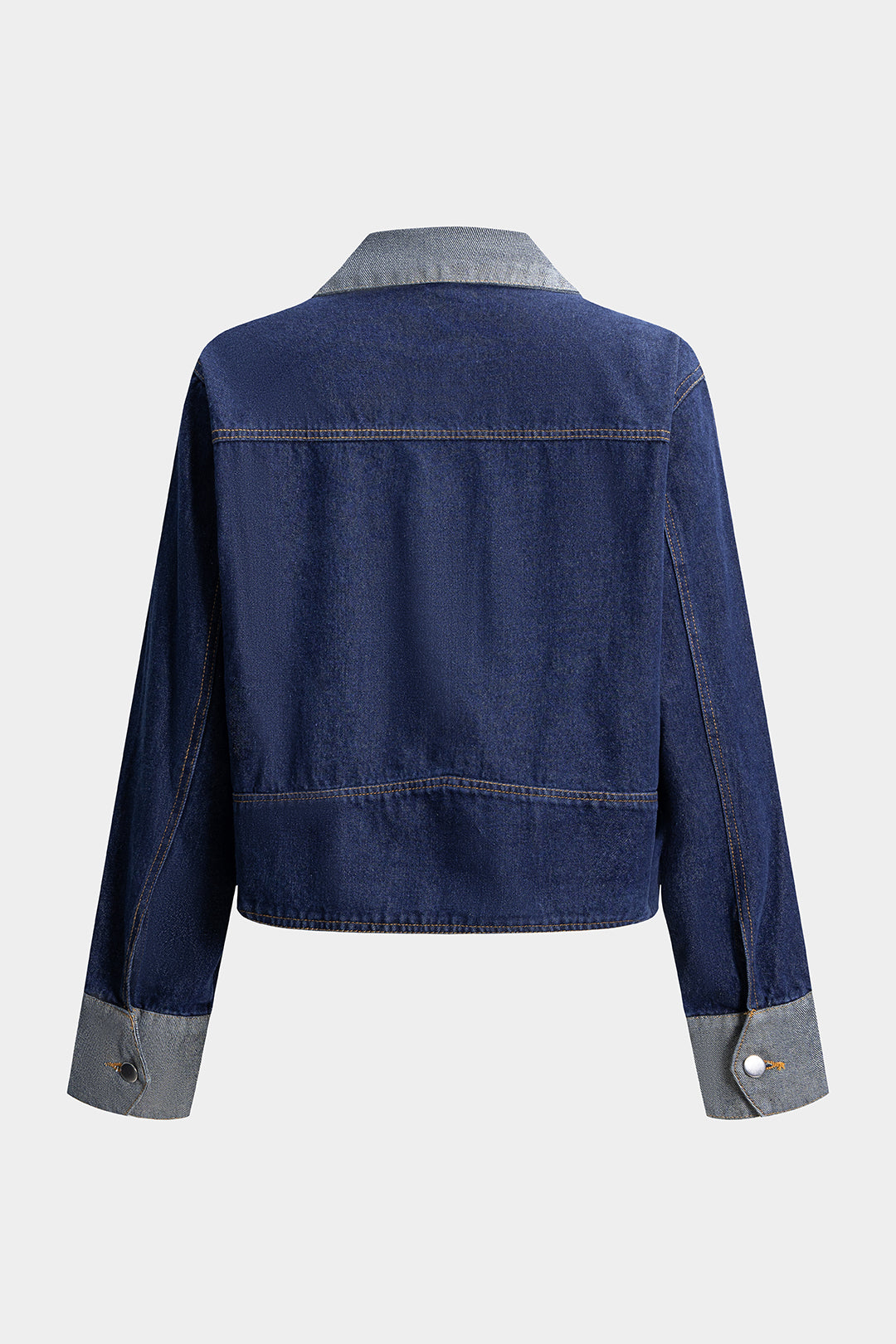"Denim Button Patchwork Outerwear"