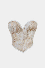 "Abstract Braided Tie V-neck Corset Top"