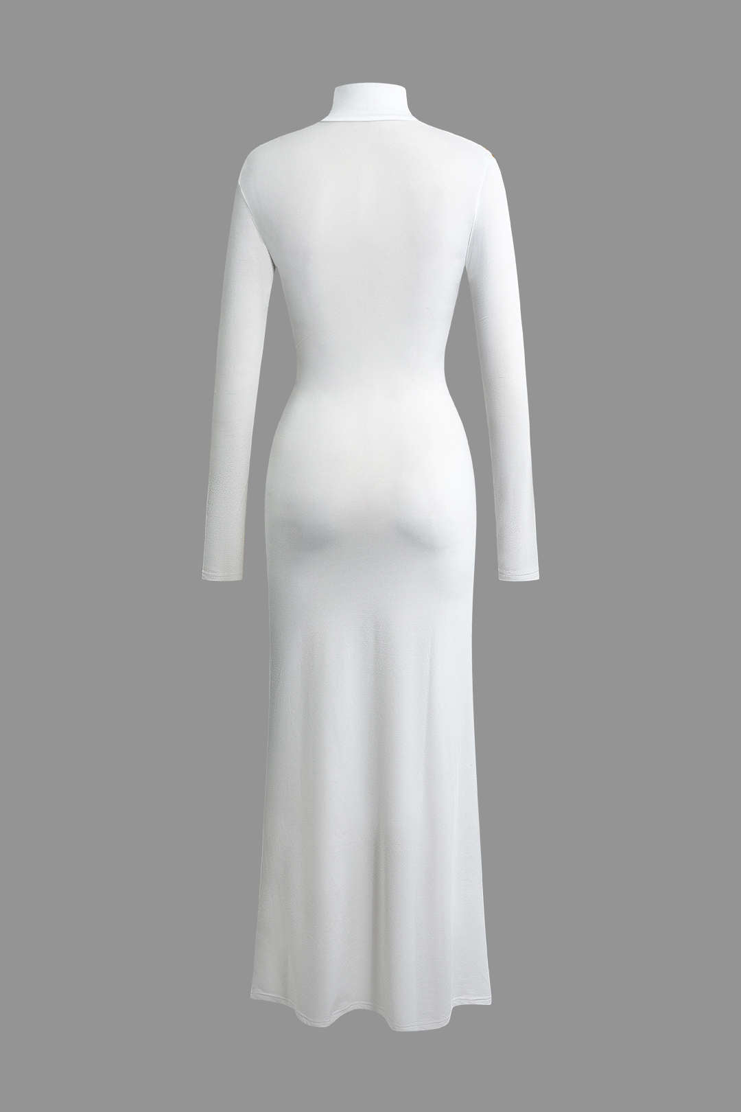 "Body Print Turtle Neck Long Sleeve Maxi Dress"