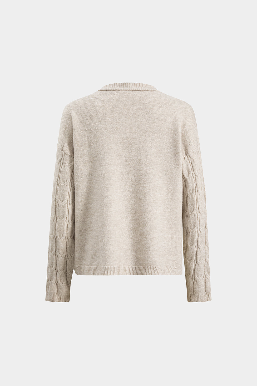 "Cable Knit Fringe Long-Sleeve Top And Skirt Set"