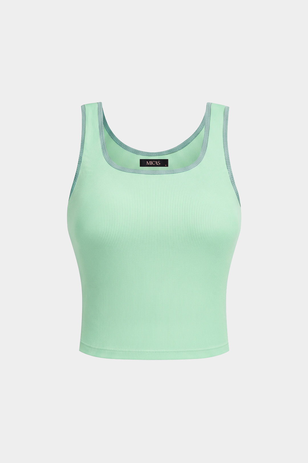 "Contrast Binding Square Neck Tank Top"