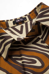 "Bohemian Print Tie Front Short-Sleeve Shirt"