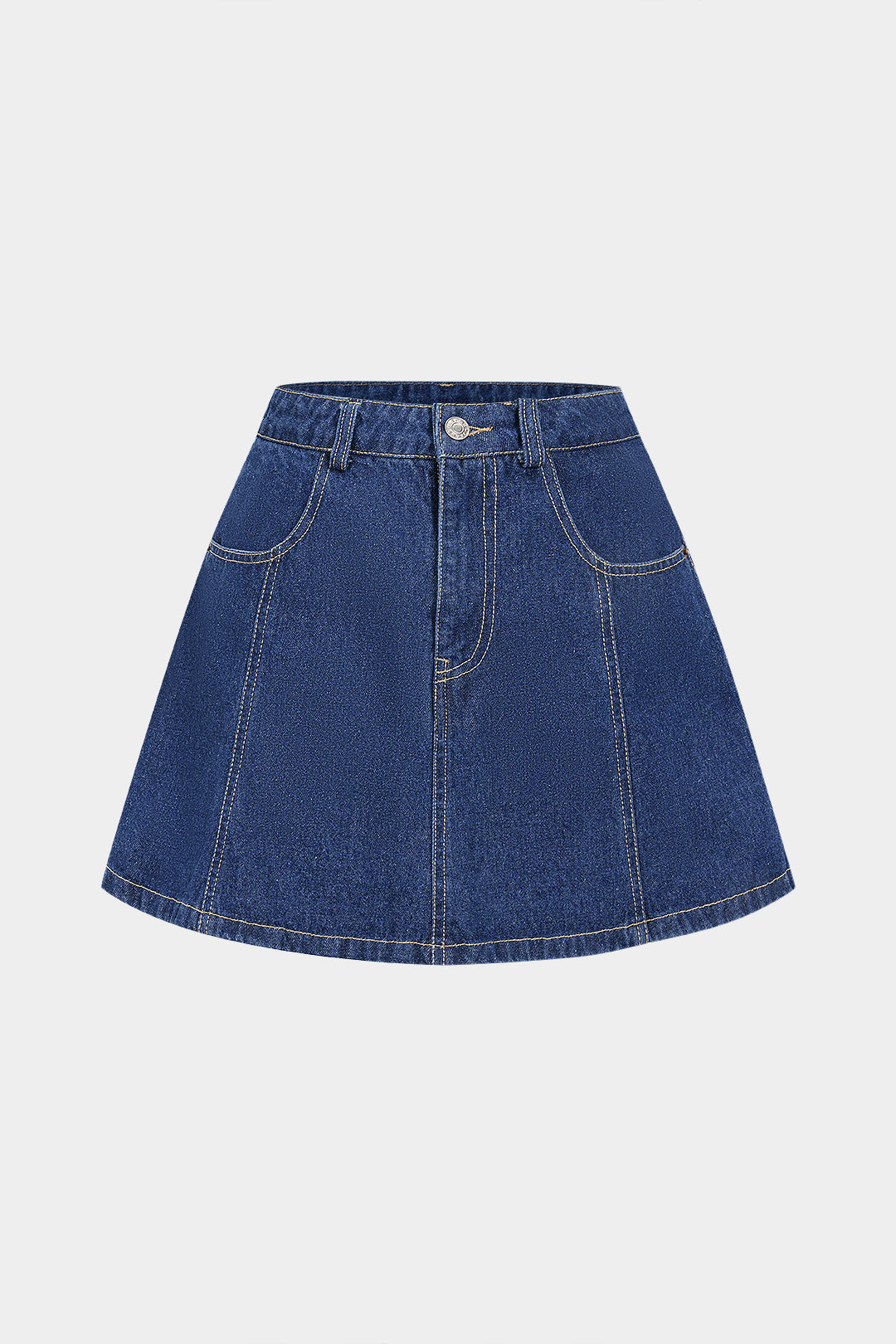 "Denim High Waist Skirt"