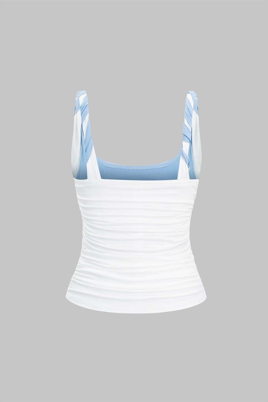 "Contrast Twist Knot Ruched Cami Top"