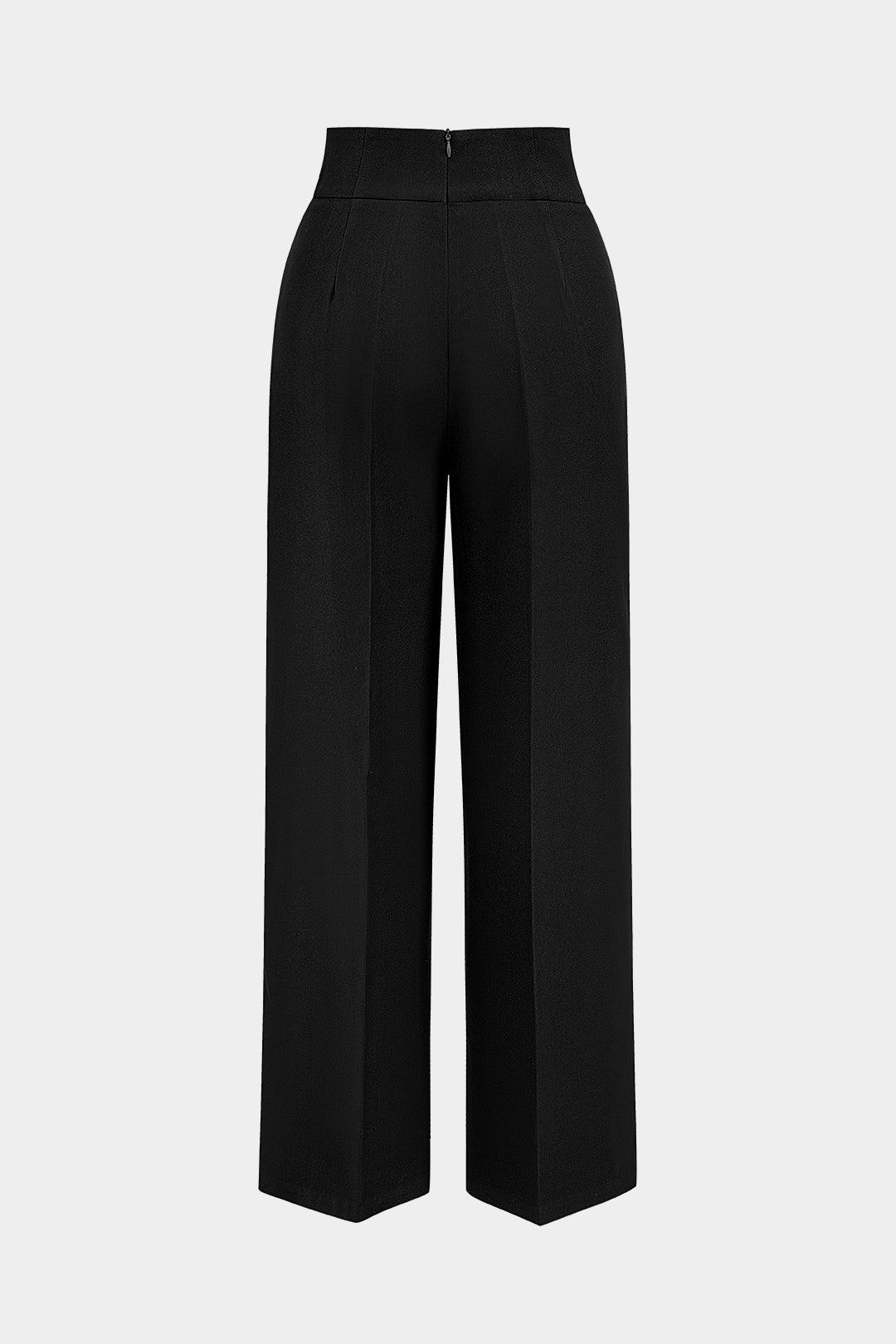 "Basic High-Waisted Wide Leg Trousers"