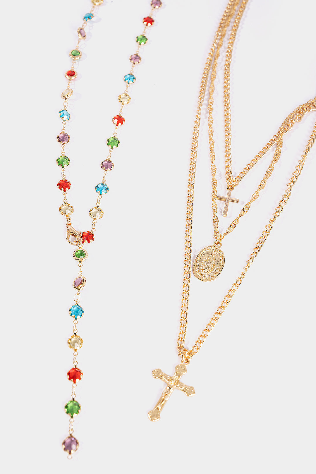 "Alloy Colorful Crystal Necklace"