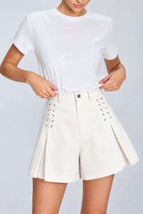 "Crossed Strappy High Waist Wide Leg Shorts"