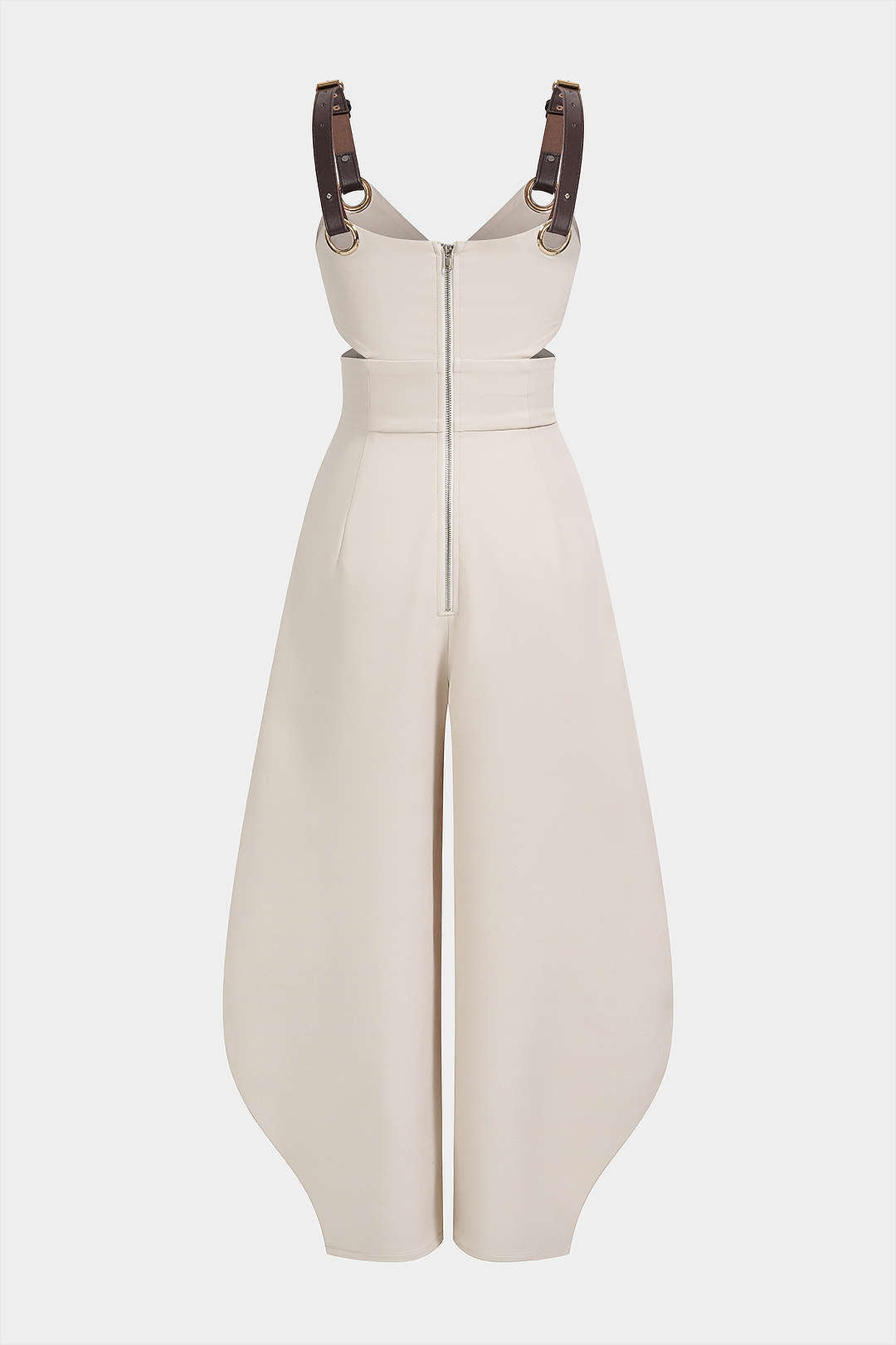 "Crossed Cut Out V-Neck Sleeveless Jumpsuit"