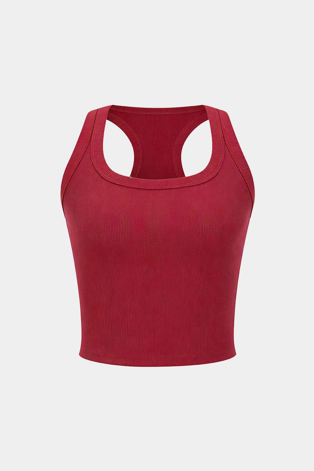 "Basic U-Neck Crop Tank Top"