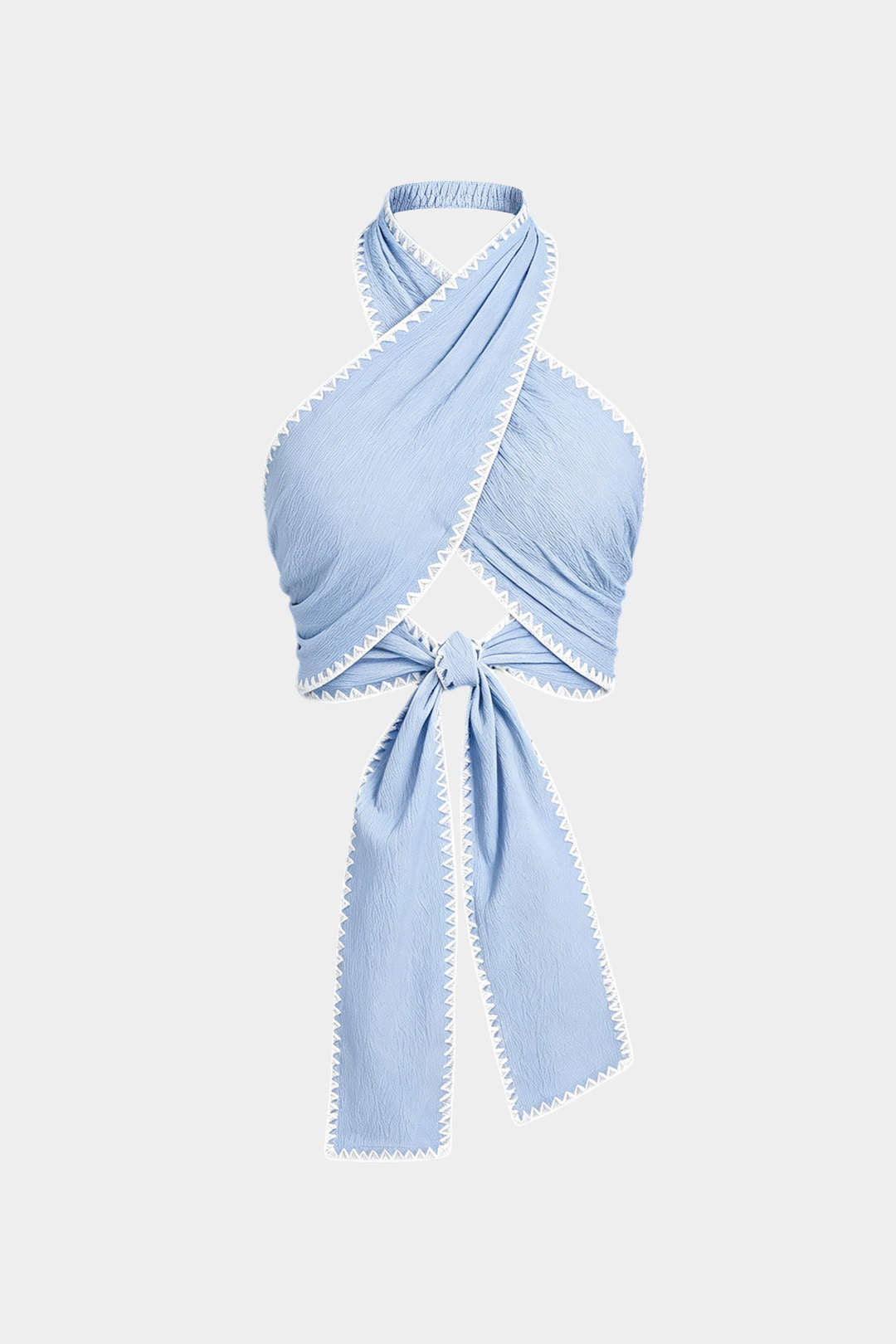 "Contrast Binding Crossed Tie-Up Backless Tank Top"