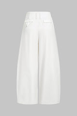 "Button Wide Leg Pants"