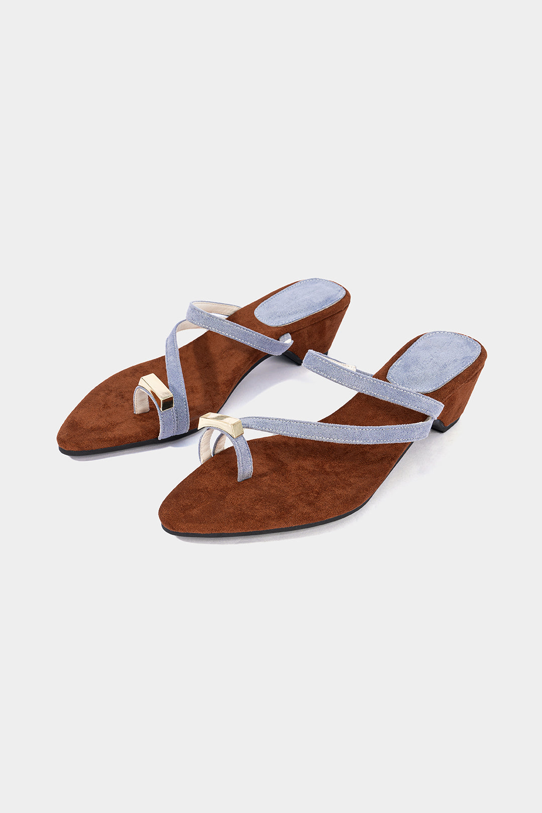 "Contrast Metallic Open Toe Sandals"