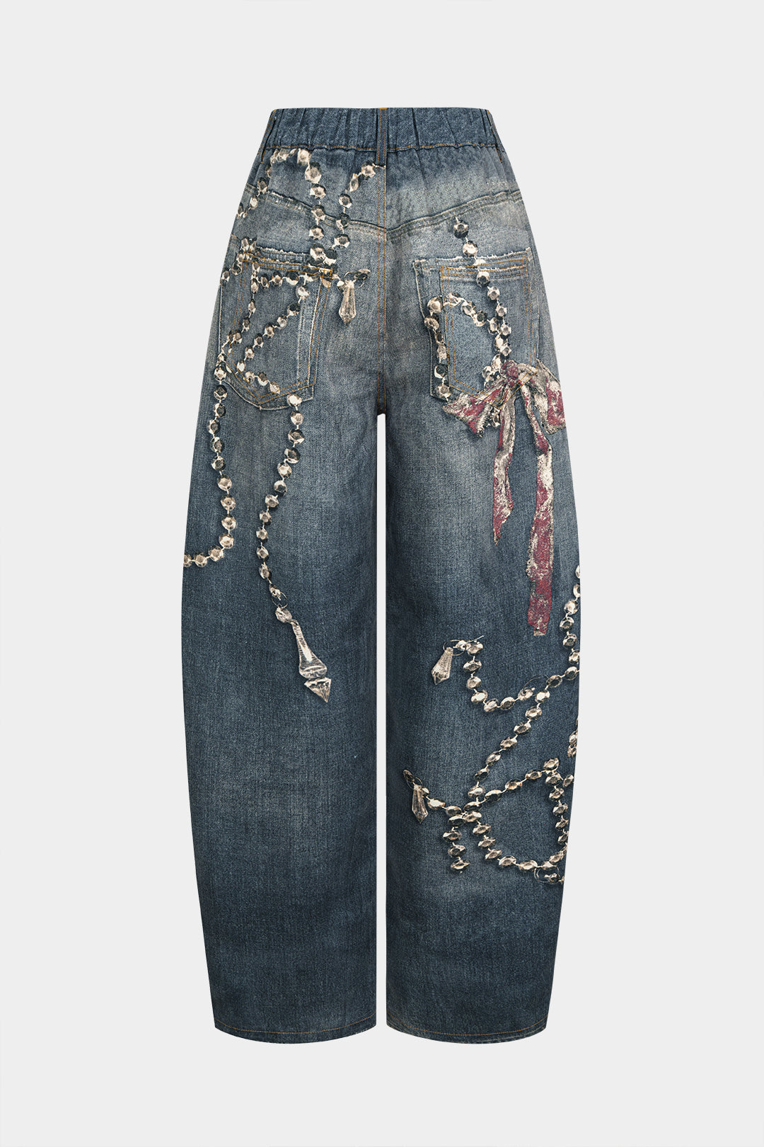 "Artistic Print High Waist Wide Leg Pants"