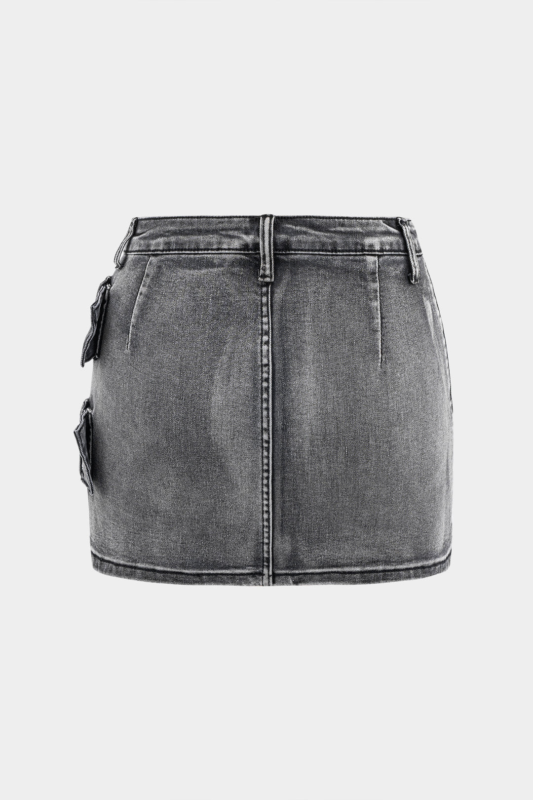 "Denim Metallic Decor Skirt"