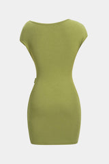 "Asymmetrical Twist Knot Hollow Out Mini Dress"