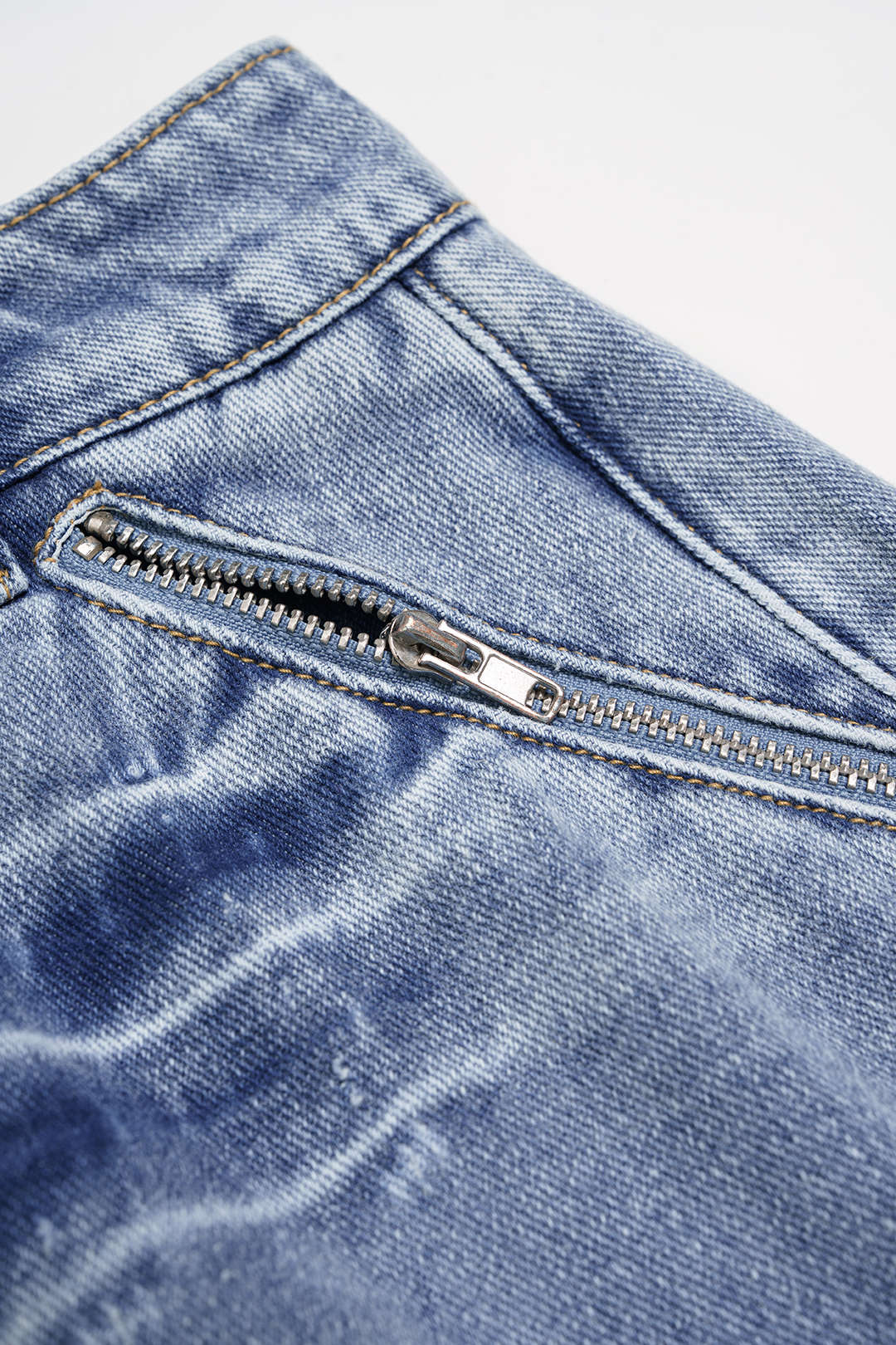 "Denim Asymmetrical Pocket Shorts"