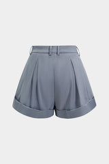 "Cuffed Hem Wide Leg Shorts"