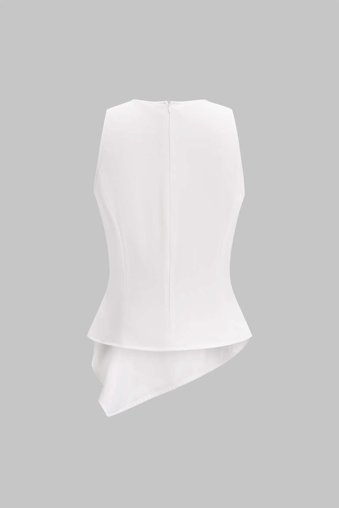 "Cut Out Asymmetrical Button Tank Top"