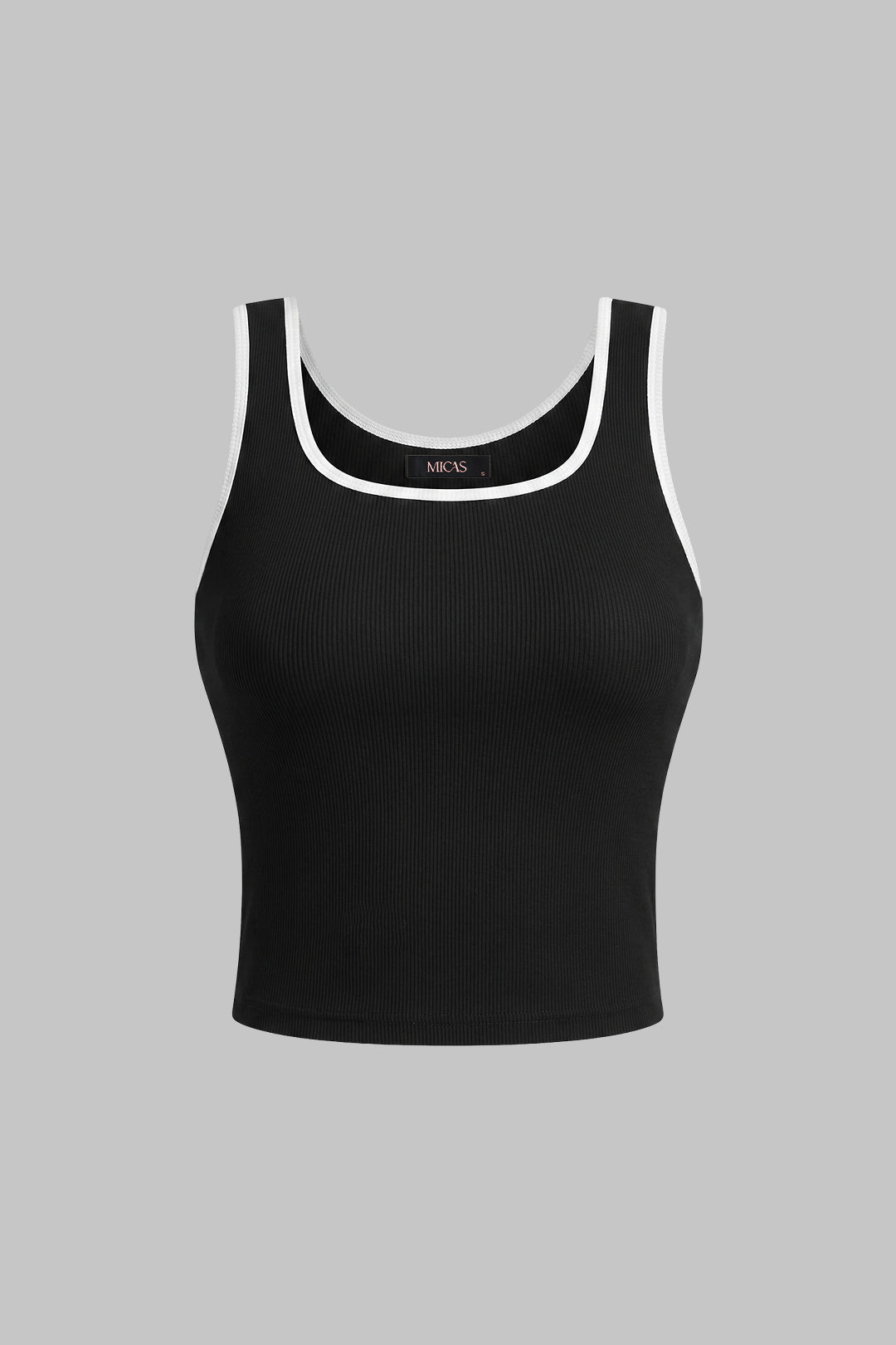 "Contrast Binding Square Neck Tank Top"