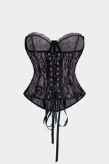 "Bustier Backless Tie Corset Top"