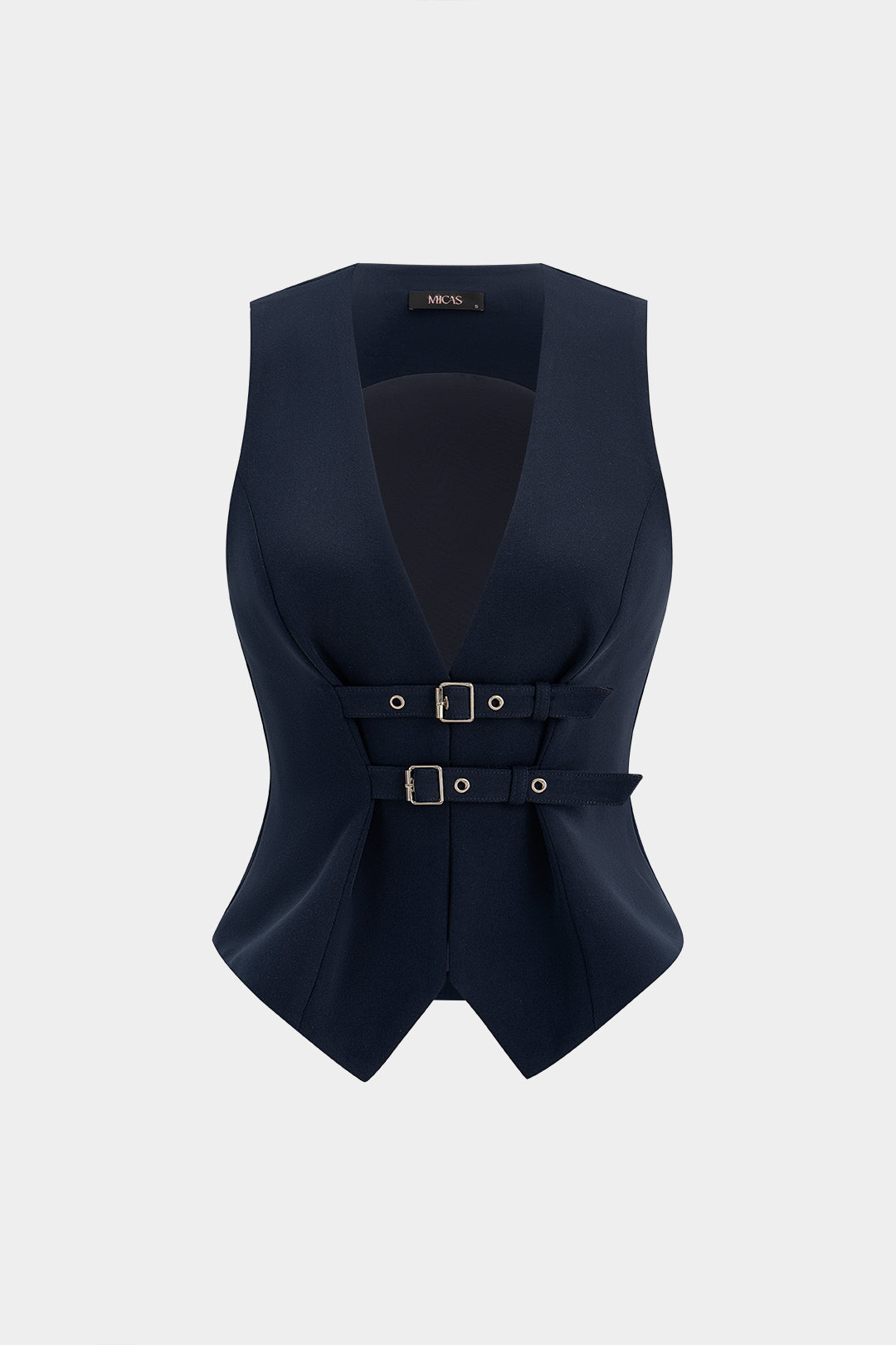 "Deep V-Neck Buckle Tank Top"