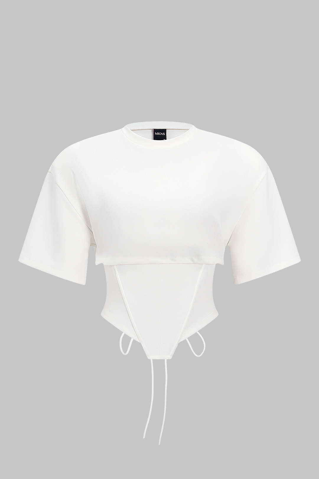 "Corset Waist Short Sleeve T-Shirt"