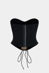 "Contrast Tie-Up Corset Tube Top"