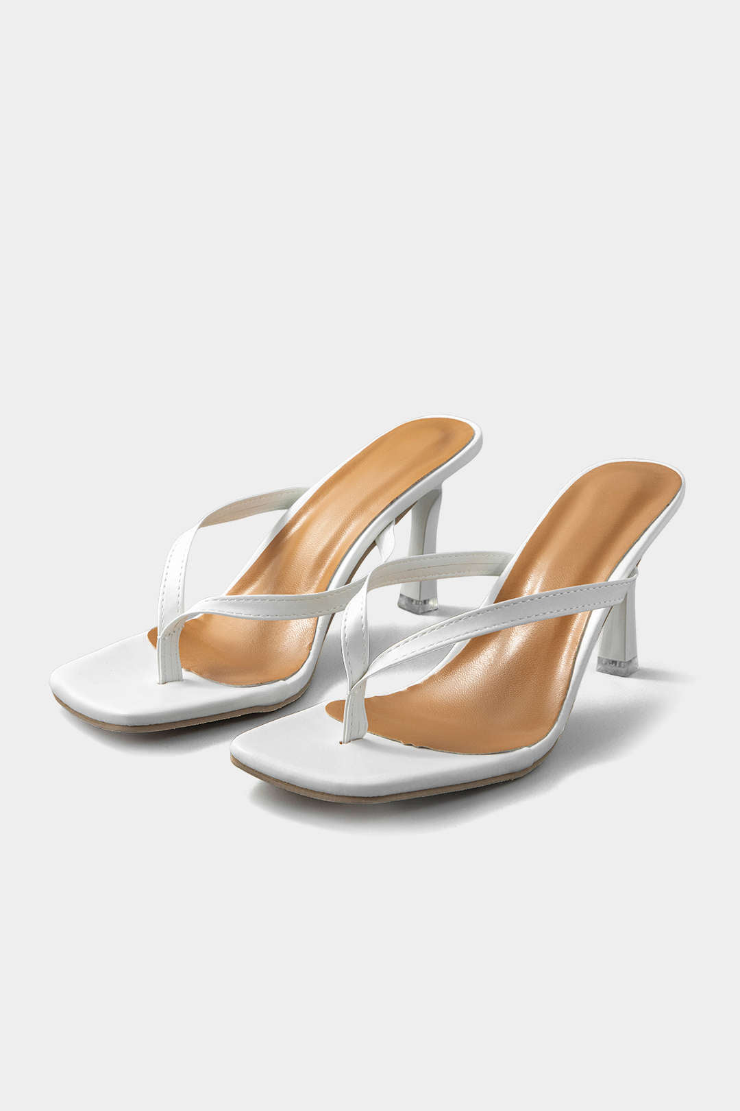 "Basic Mid Heel Thong Sandals"