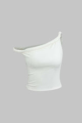 "Basic Asymmetrical Twist Sleeveless Top"