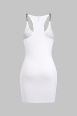 "Chain Decor Sleeveless Mini Dress"