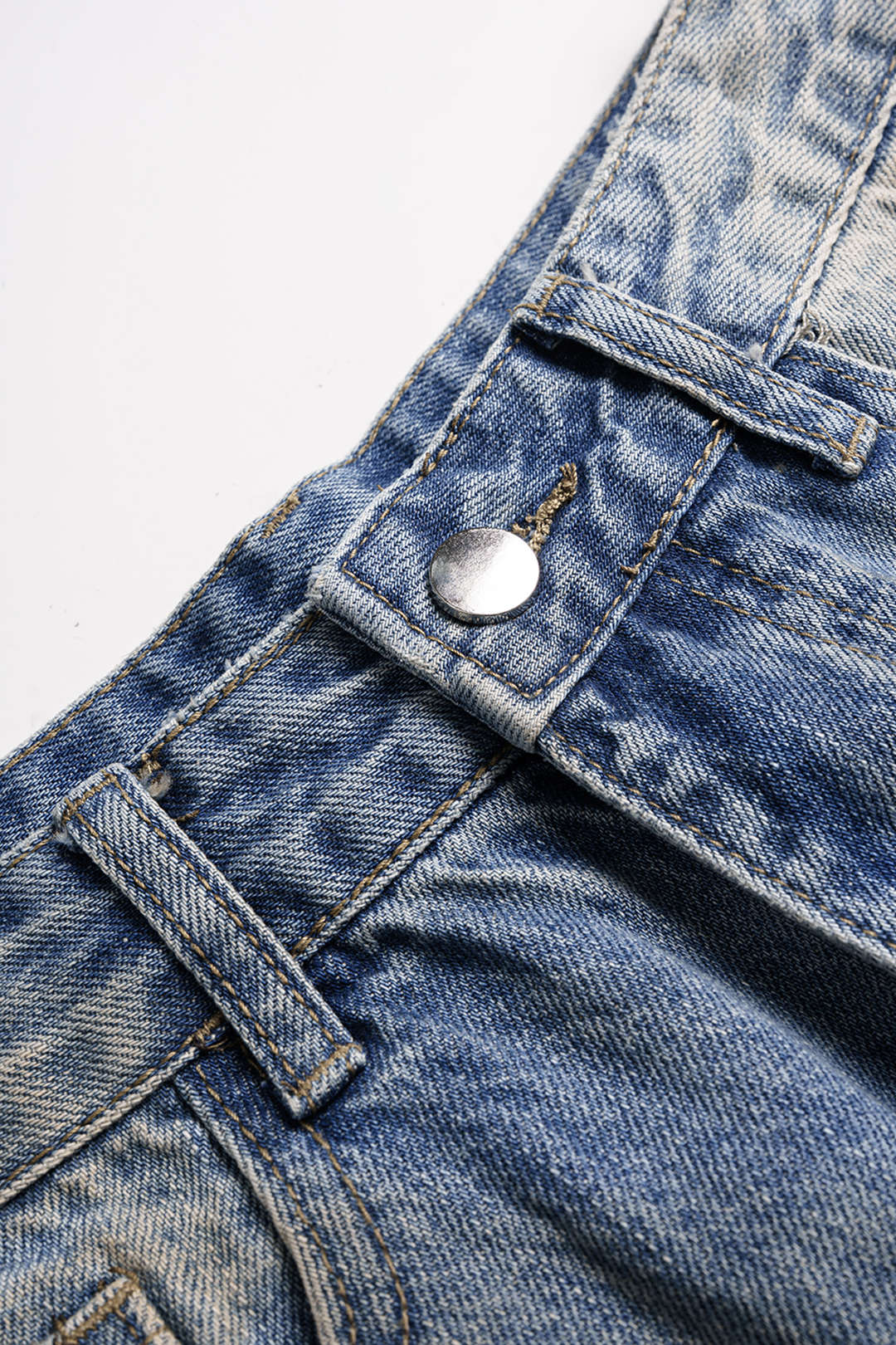 "Denim Asymmetrical Wide Leg Jeans"