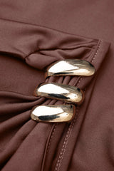 "Asymmetrical Metallic Ruched Tank Top"
