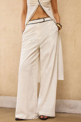 "Contrast Binding Pocket Pants"