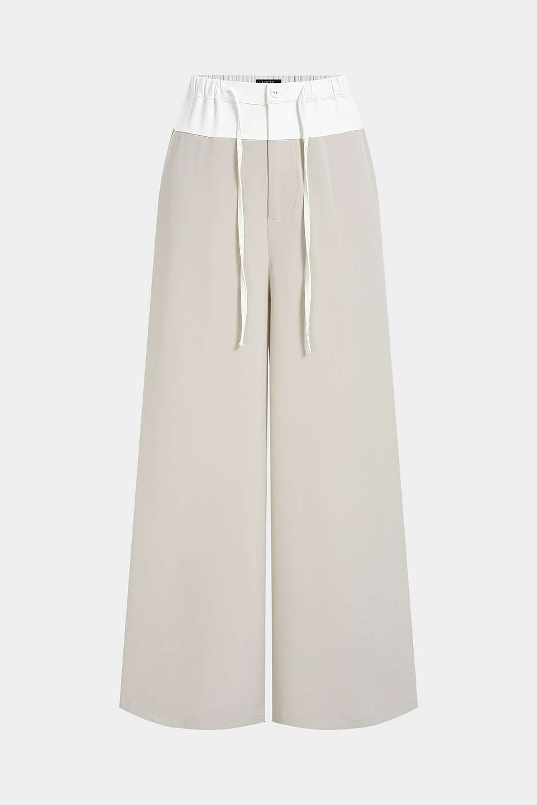 "Contrast Drawstring Wide Leg Pants"
