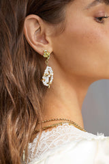 "Alloy Asymmetrical Pearl Earrings"