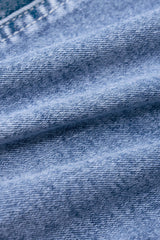 "Denim Button Cropped Vest"