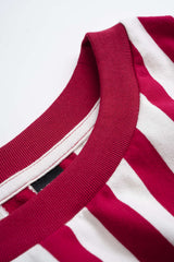 "Contrast Stripes Print Tie-Up Long Sleeve Sweatshirt"