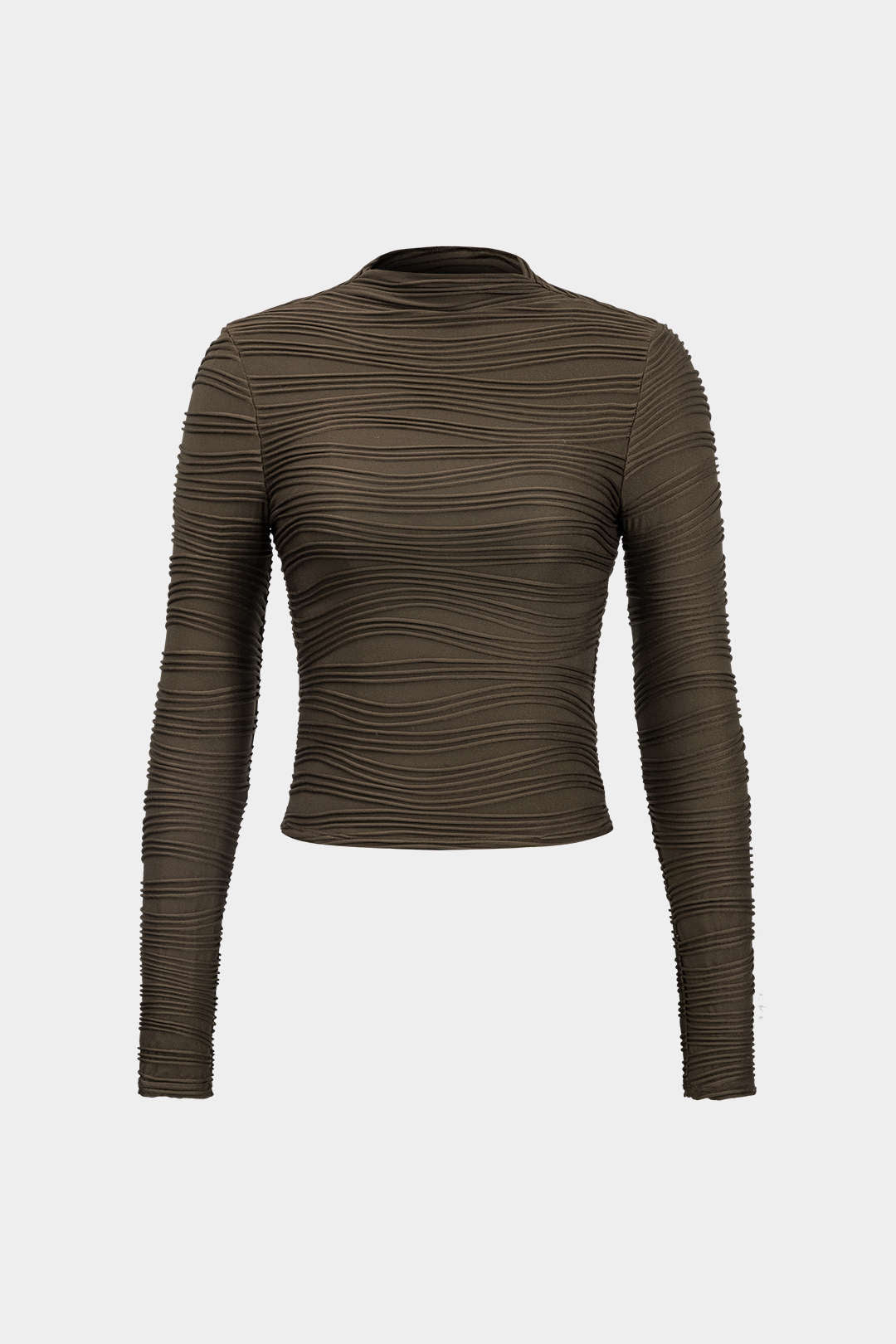 "Basic Textured Long-Sleeve Top"