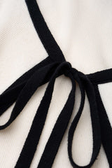 "Contrast Binding Tie-Up Mini Dress"