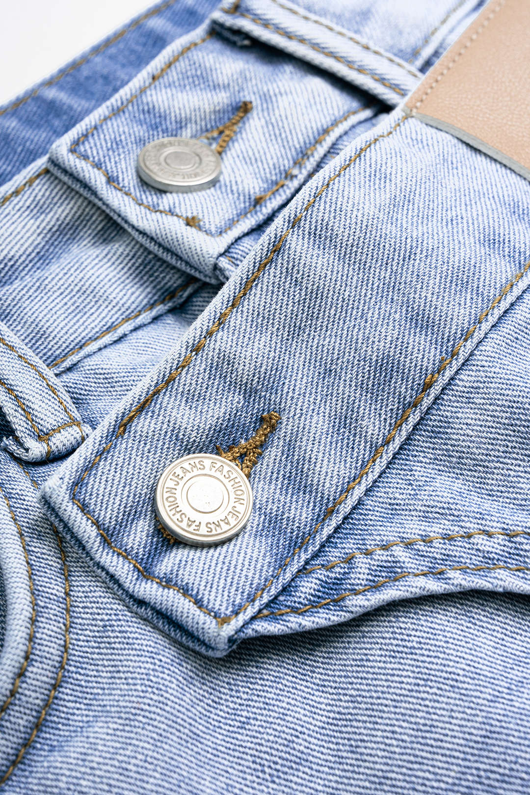 "Denim Asymmetrical Pocket Skirt"
